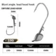 Jig Head 45 grados anzuelo expuesto para trucha con vinilo
