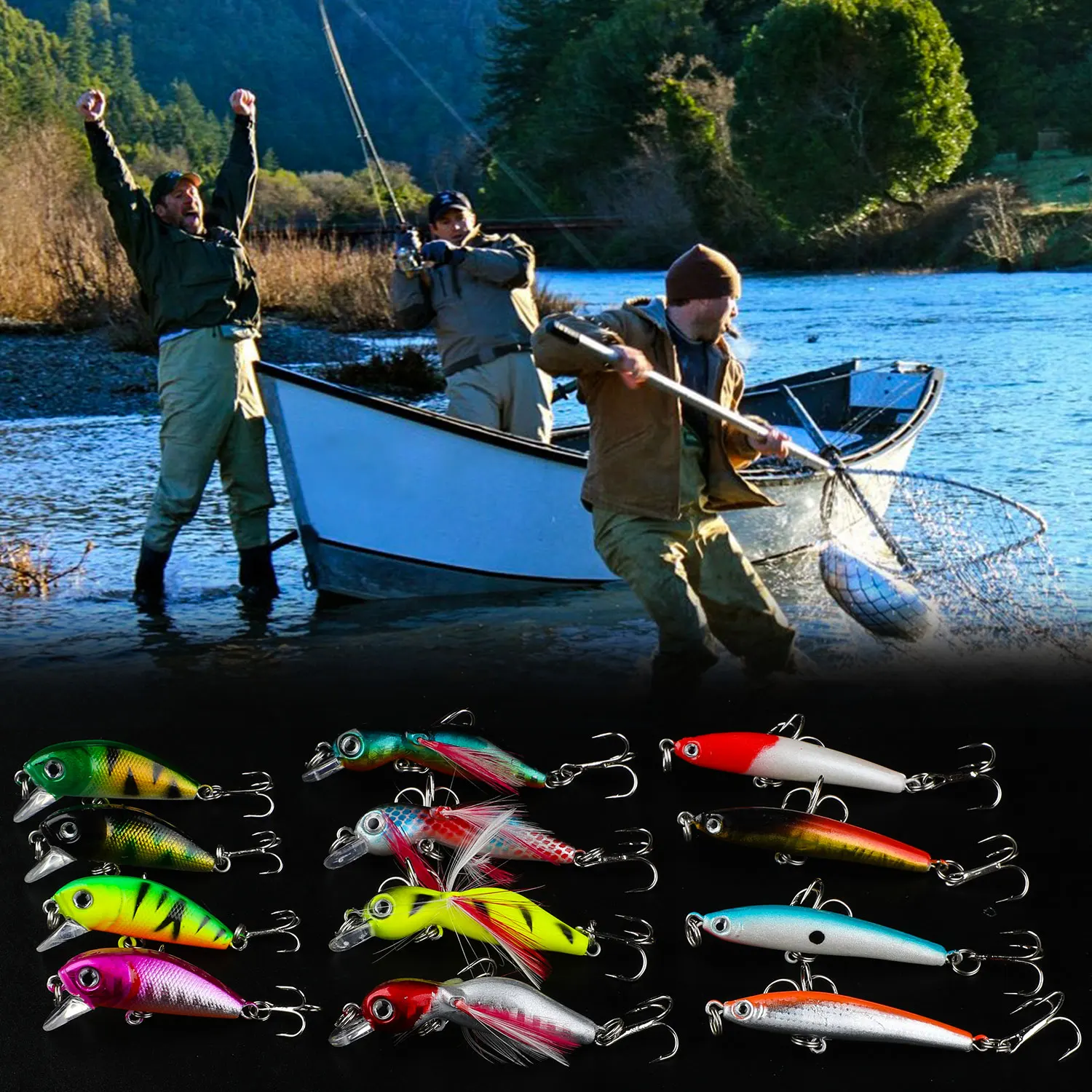 Señuelo de pesca duro Sougayilang con acabado detallado
