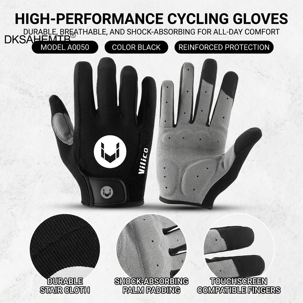 Guantes de ciclismo transpirable anti-UV resistentes a impactos - imagen 4