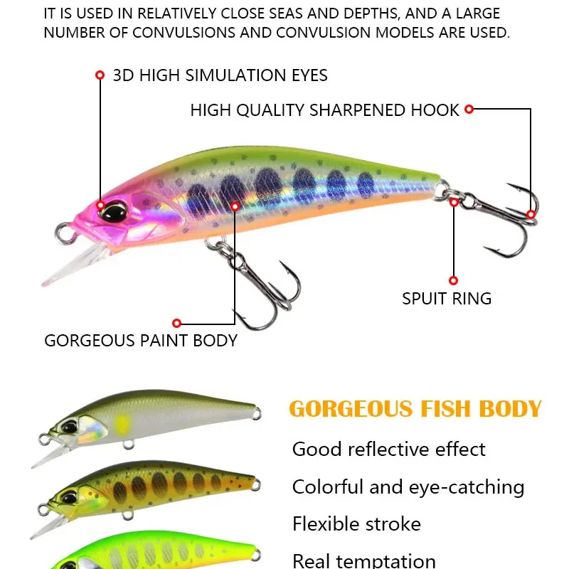 Spearhead Ryuki Mini Minnow 3,5g hundimiento Wobbler para trucha y lubina - imagen 4