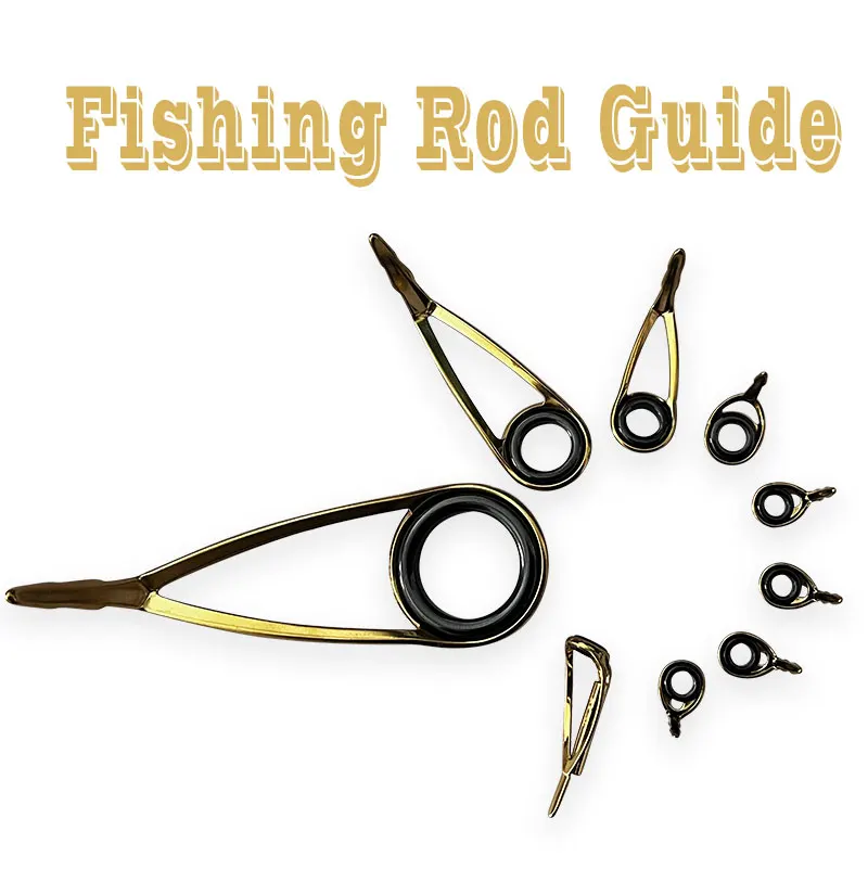 Kit de guías de pesca TAKEDO TN09 con anillos de cerámica dorados