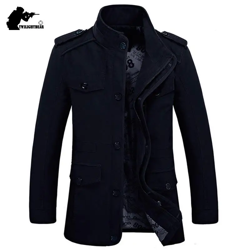 Gabardina larga hombre talla grande en algodón — abrigo casual - imagen 3