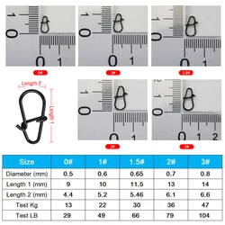 Clips de pesca giratorios doble bloqueo inox niquelado negro
