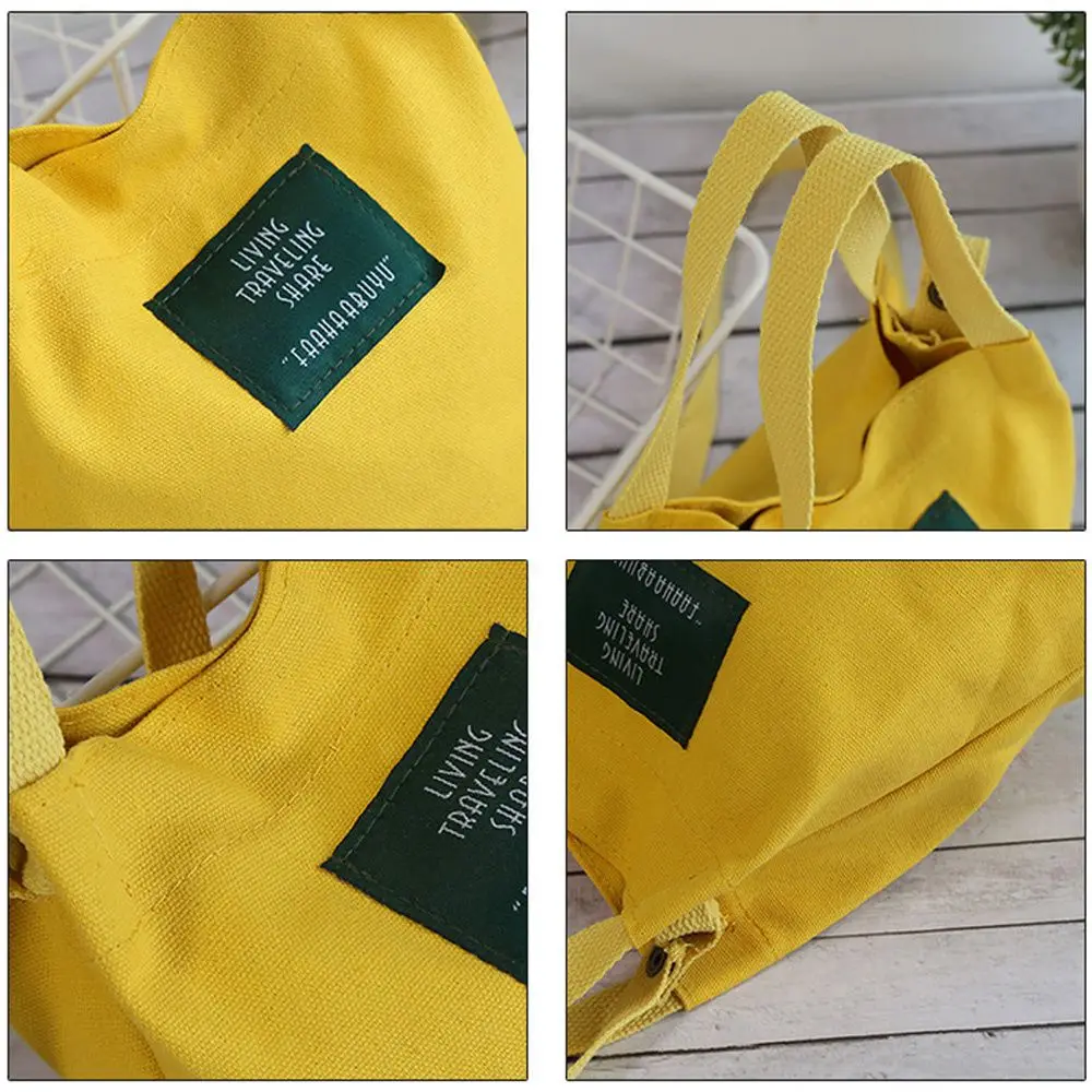 Bolso cruzado de lona con letras y hebilla para mujer – tote