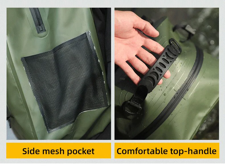 Mochila en uso en entorno de pesca