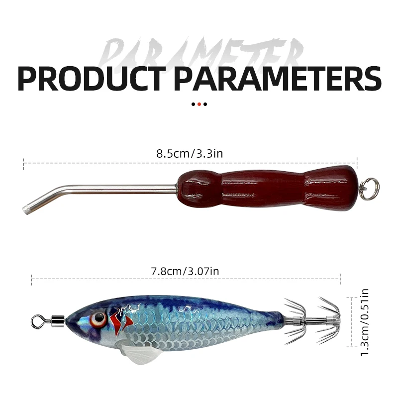 ShareShark Señuelo luminoso madera para sepia y calamar