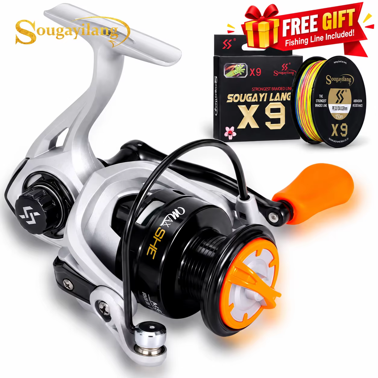 Sougayilang Carrete Giratorio de Pesca – Ideal para Agua Dulce