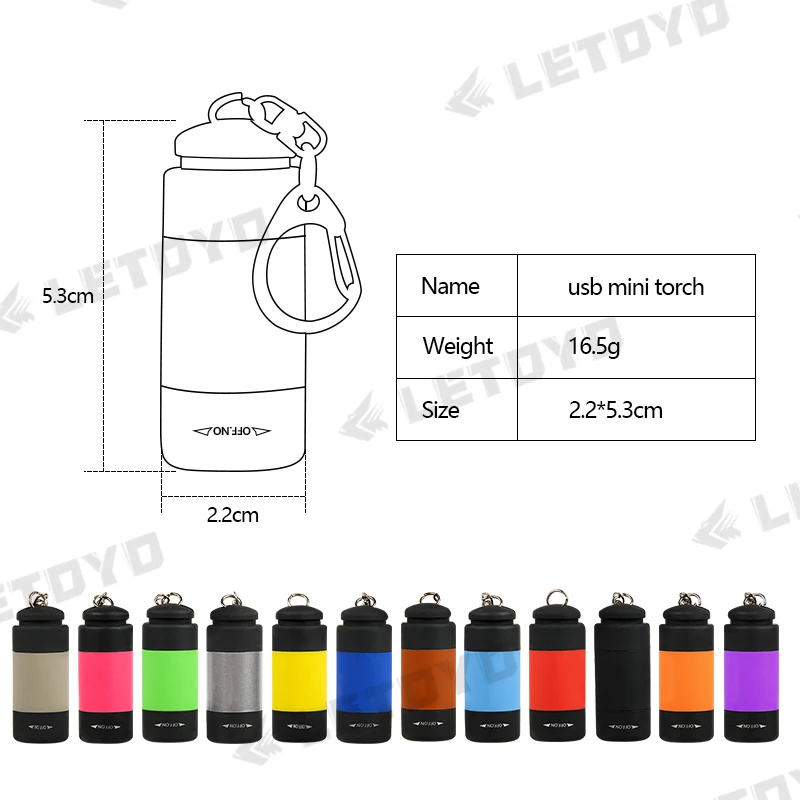 LETOYO Linterna UV LED recargable USB - Mini impermeable pesca marina - imagen 2