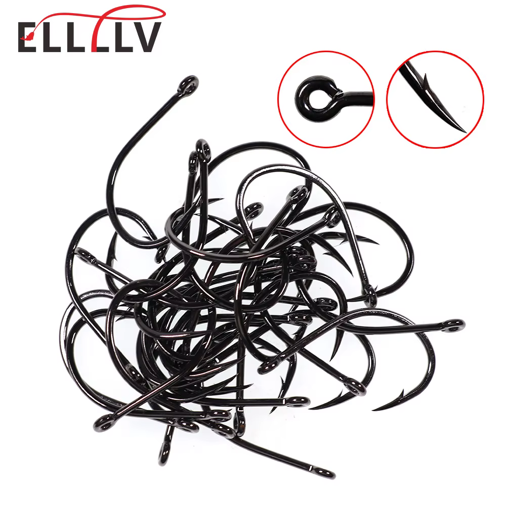 Elllv anzuelo de agua salada 2X talla 8-6/0 para mosca Finesse