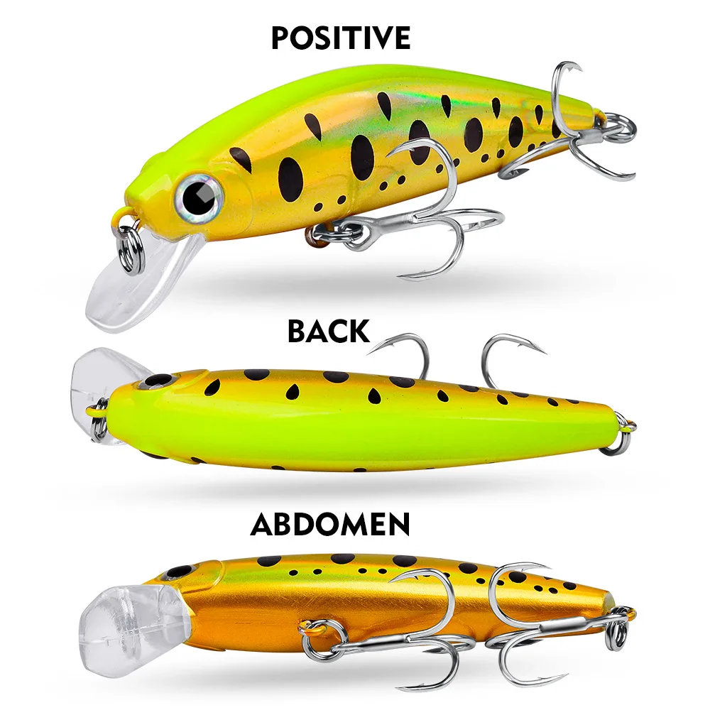Señuelo Minnow de hundimiento lento para bass y lucio con cola dura - imagen 2