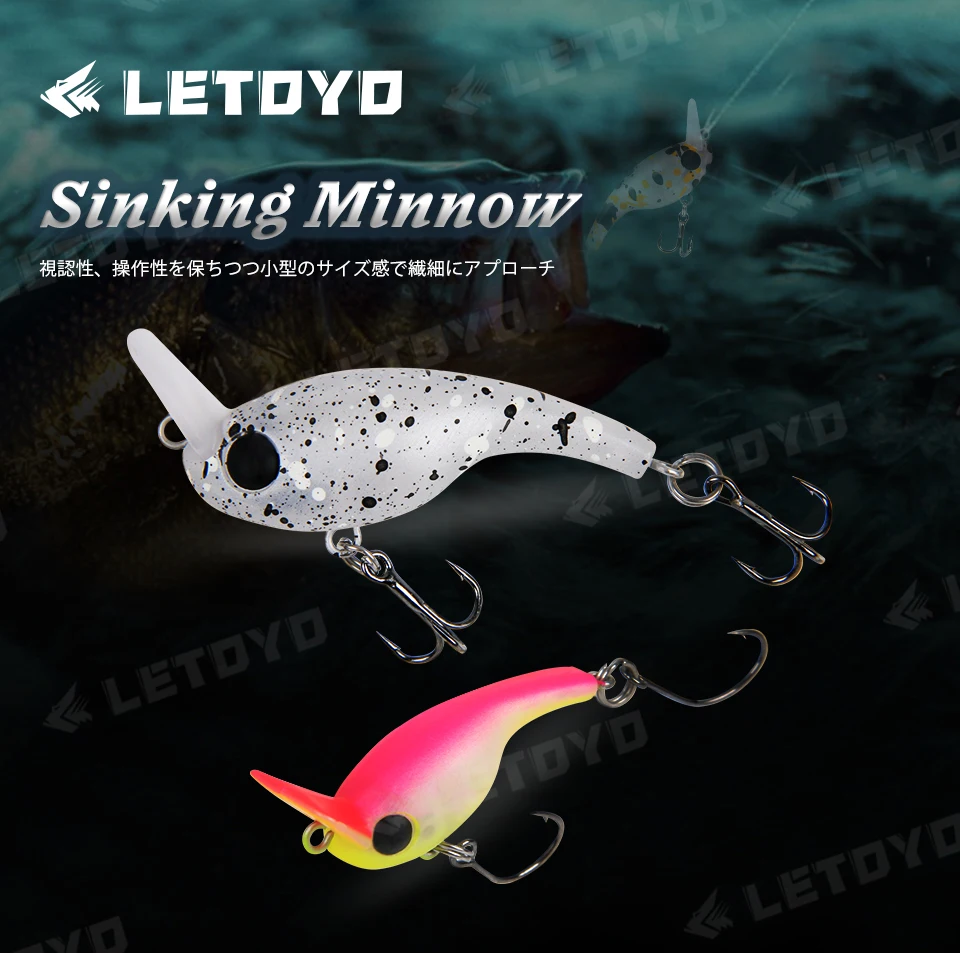 Micro crankbait LETOYO 35mm visto desde arriba
