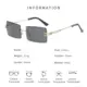 Gafas de sol rectangulares vintage sin montura marco metálico - imagen 5