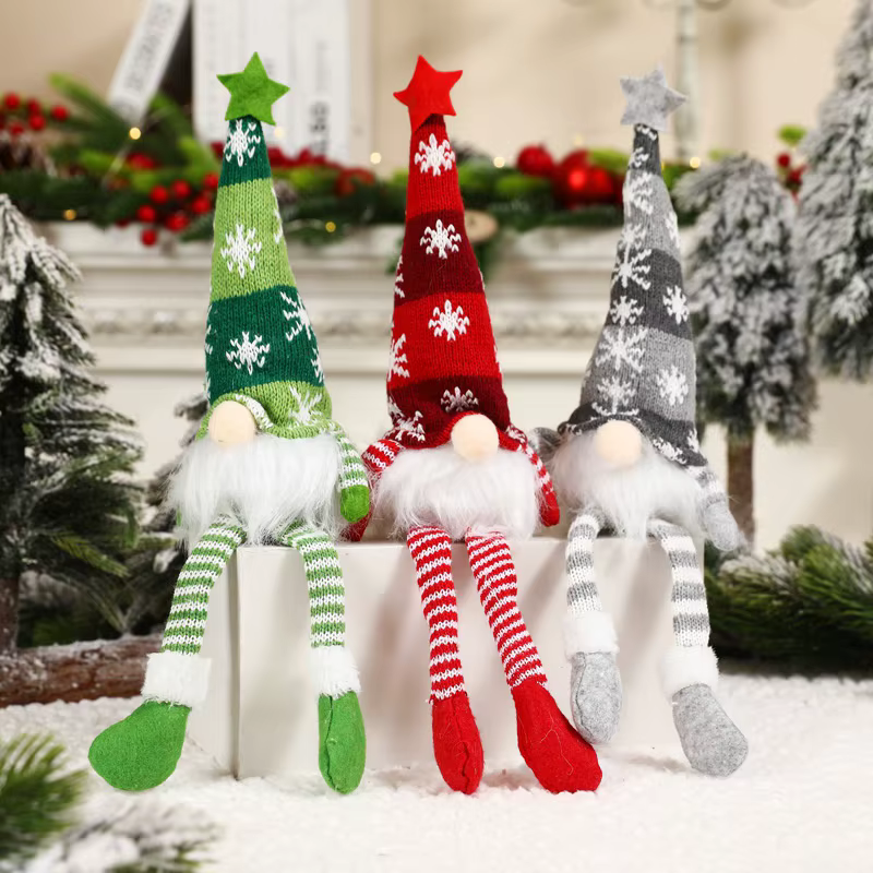 Gnomo navideño con luz LED – Adorno de felpa para el hogar, decoración - imagen 5