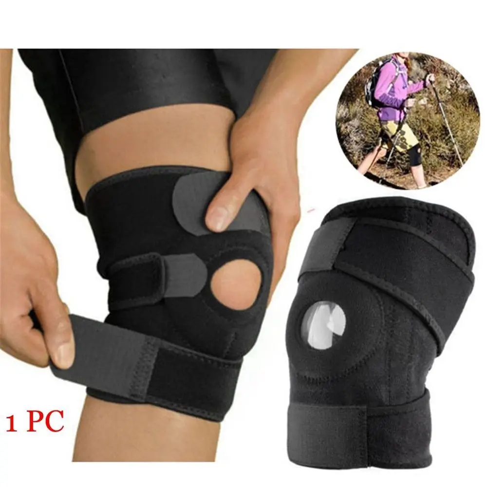Rodillera para senderismo ajustable con protección rótula y calor