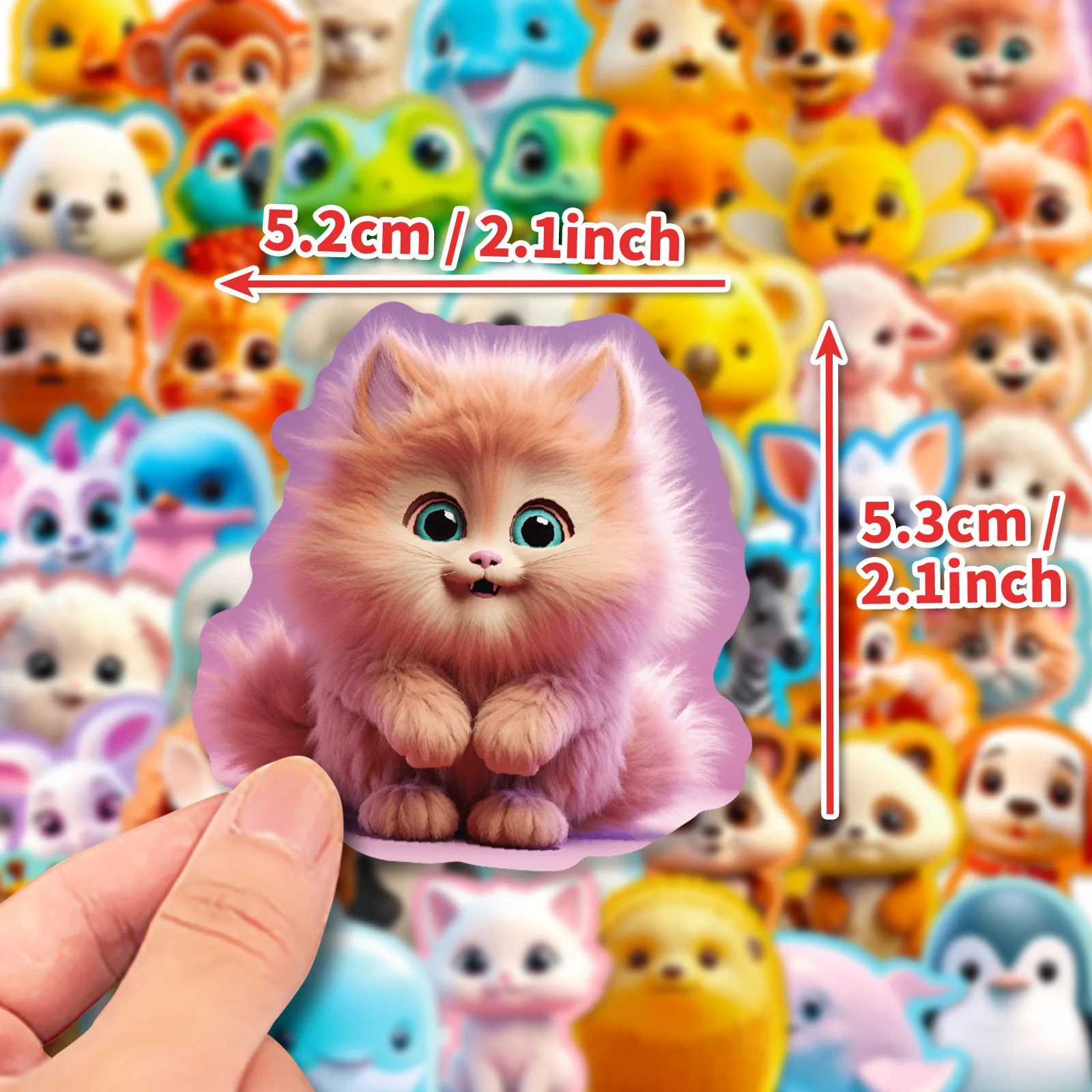 Pegatinas impermeables de vinilo con animales – Para niños - imagen 3