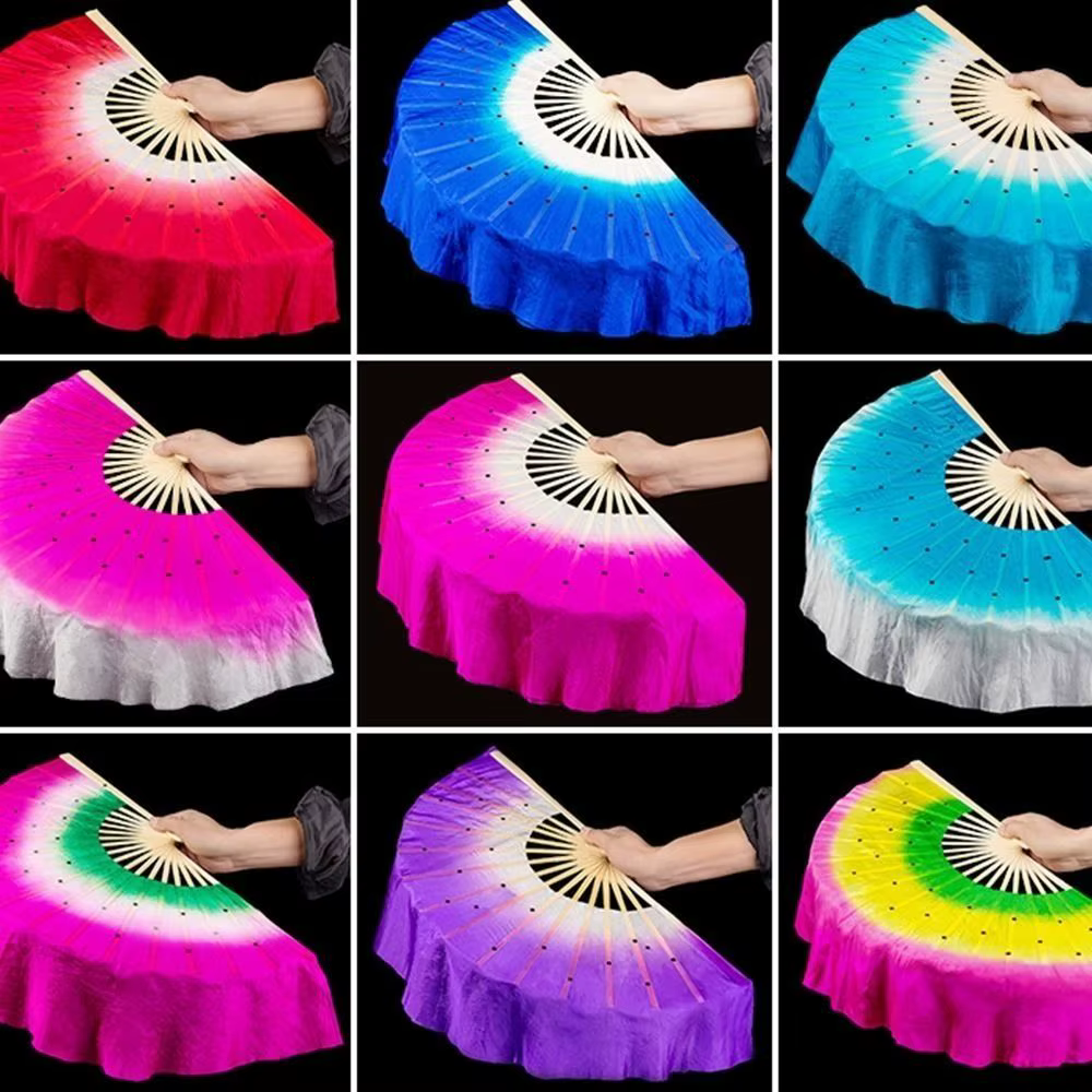 Abanico de Danza del Vientre de Bambú y Seda Artesanal - imagen 5