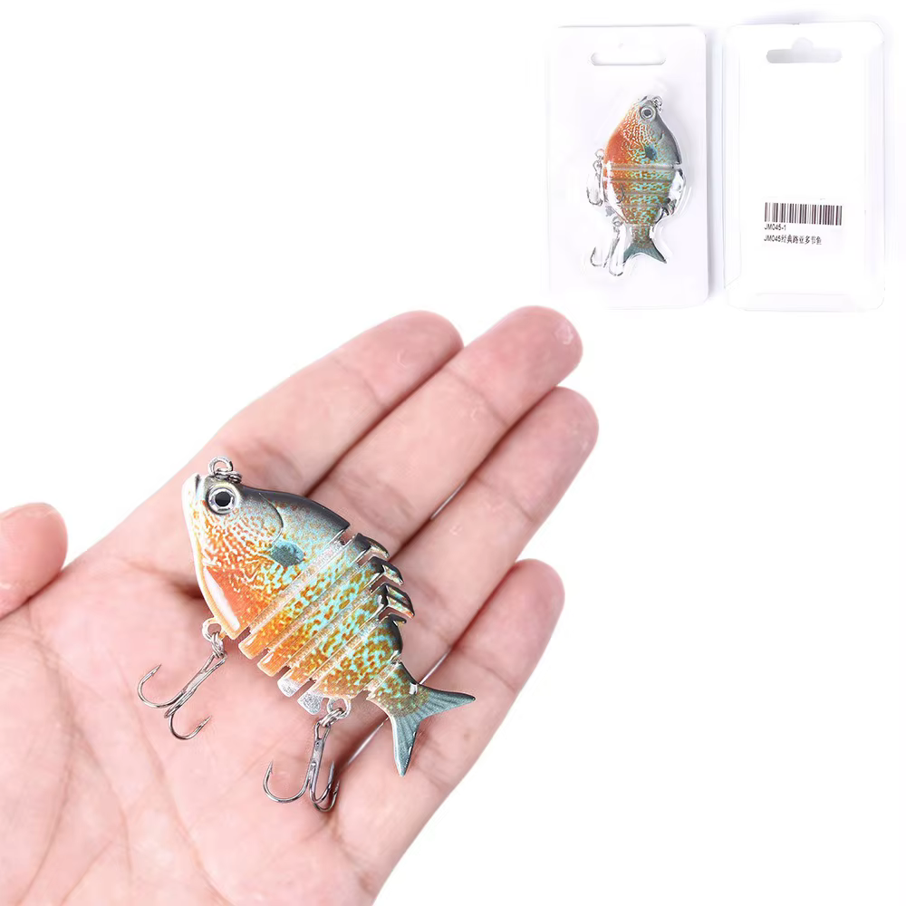 Sunfish Swimbait 6 segmentos con ojos 3D, anzuelo triple y caída - imagen 2