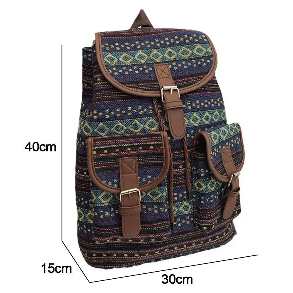 Mochila escolar a cuadros con cordón, gran capacidad y correa ajustable - imagen 5