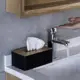 Porta servilletas con tapa de bambú de madera maciza para mesa - imagen 3