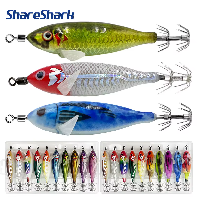 ShareShark Señuelos Calamar Láser Luminosos para Sepia y Pulpo