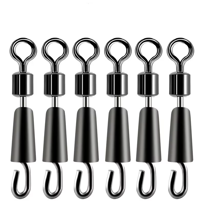 Conector rápido negro para montajes de pesca de carpa