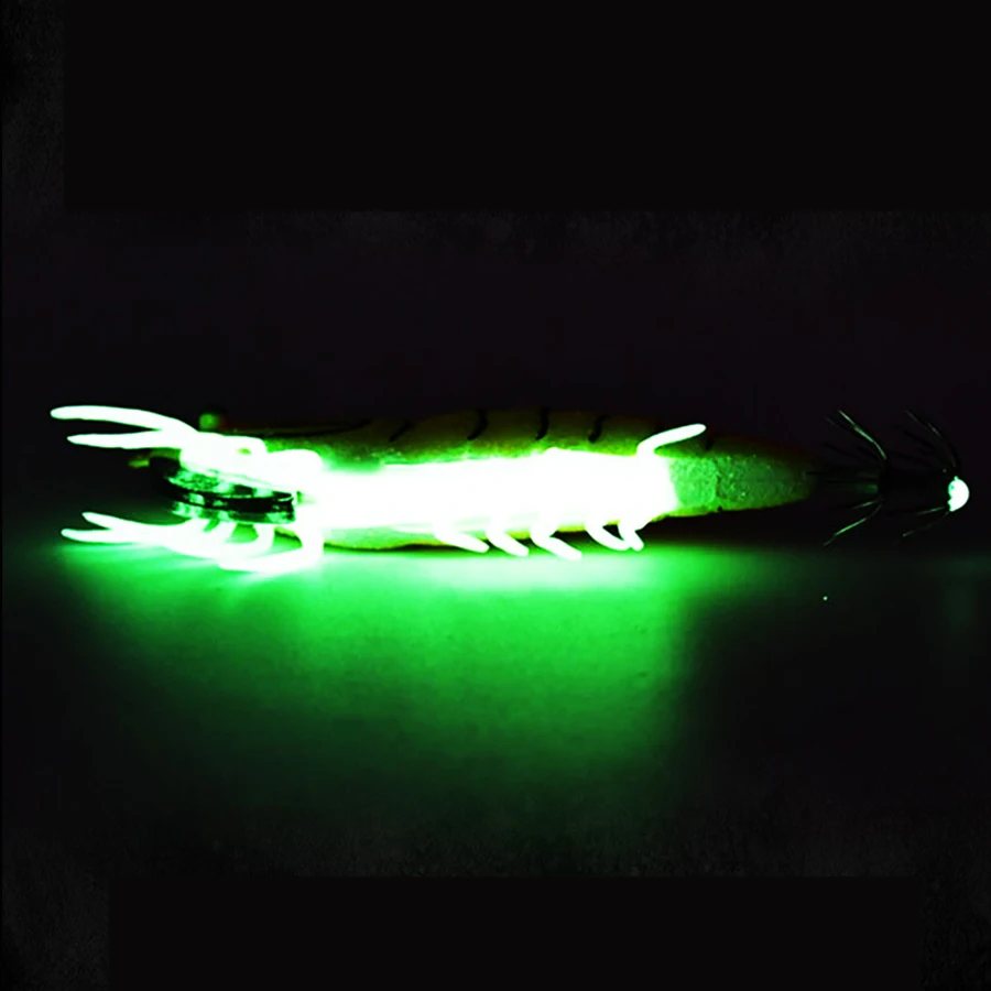 Señuelo luminoso spinnerbait de madera para calamar y camarón - imagen 4