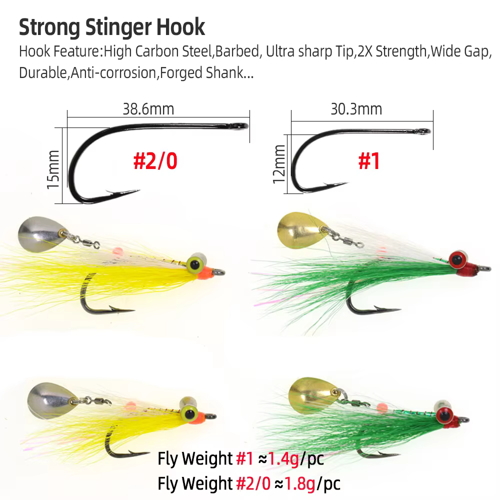 Wifreo Bucktail Clouser Minnow mosca para trucha con cuchara giratoria - imagen 5