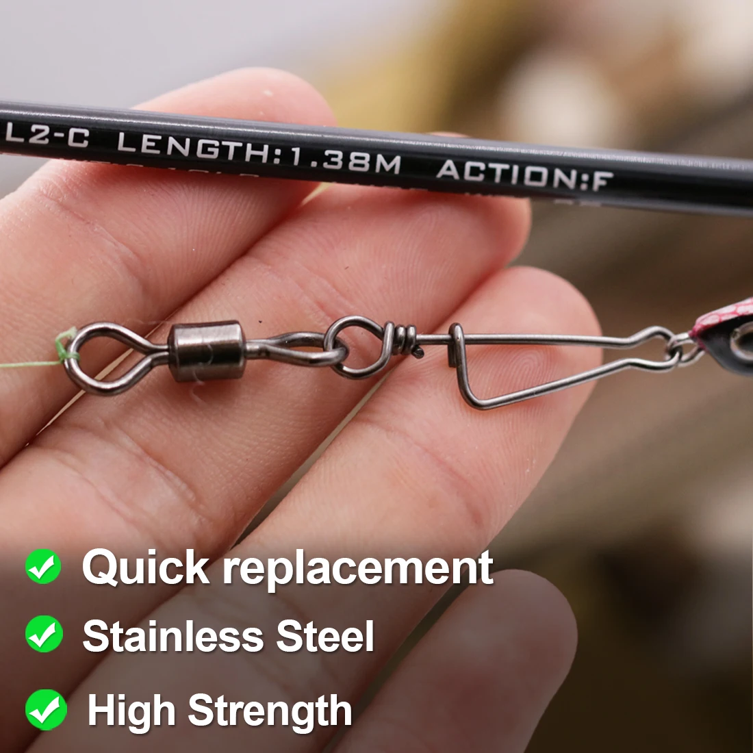 FishTrip Clip Coastlock Snap Italiano – Conector Rápido Señuelos - imagen 5