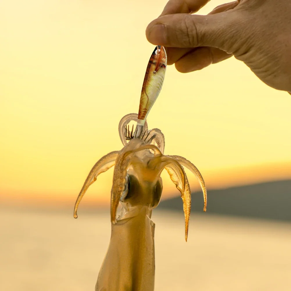 Señuelos Glow Calamar con Anzuelo – Brillo Nocturno para Pesca Salada - imagen 3
