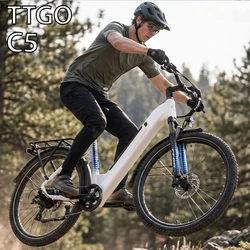 TTGO C5 Bicicleta eléctrica con frenos hidráulicos, LCD y suspensión