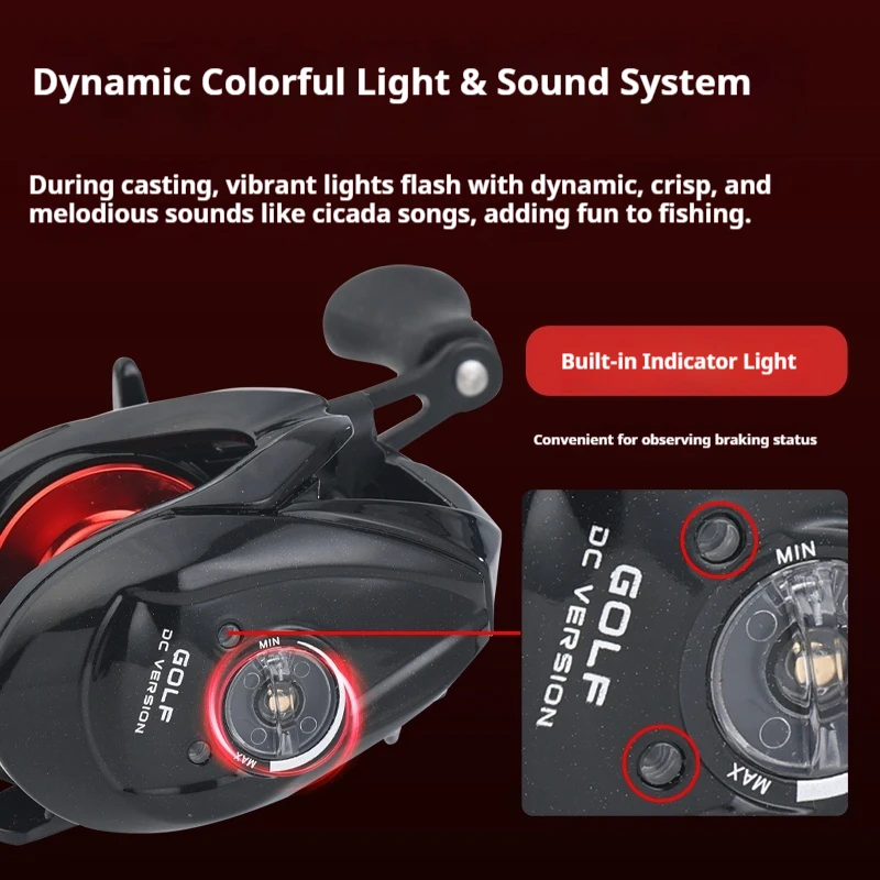 Carrete Baitcasting Lizard DC con freno electrónico inteligente y alarma de lanzamiento - imagen 4