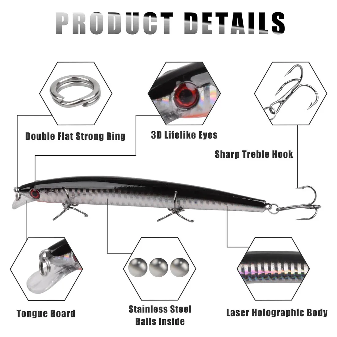 Kit señuelos agua salada para lubina – surf, popper y jerkbait - imagen 4