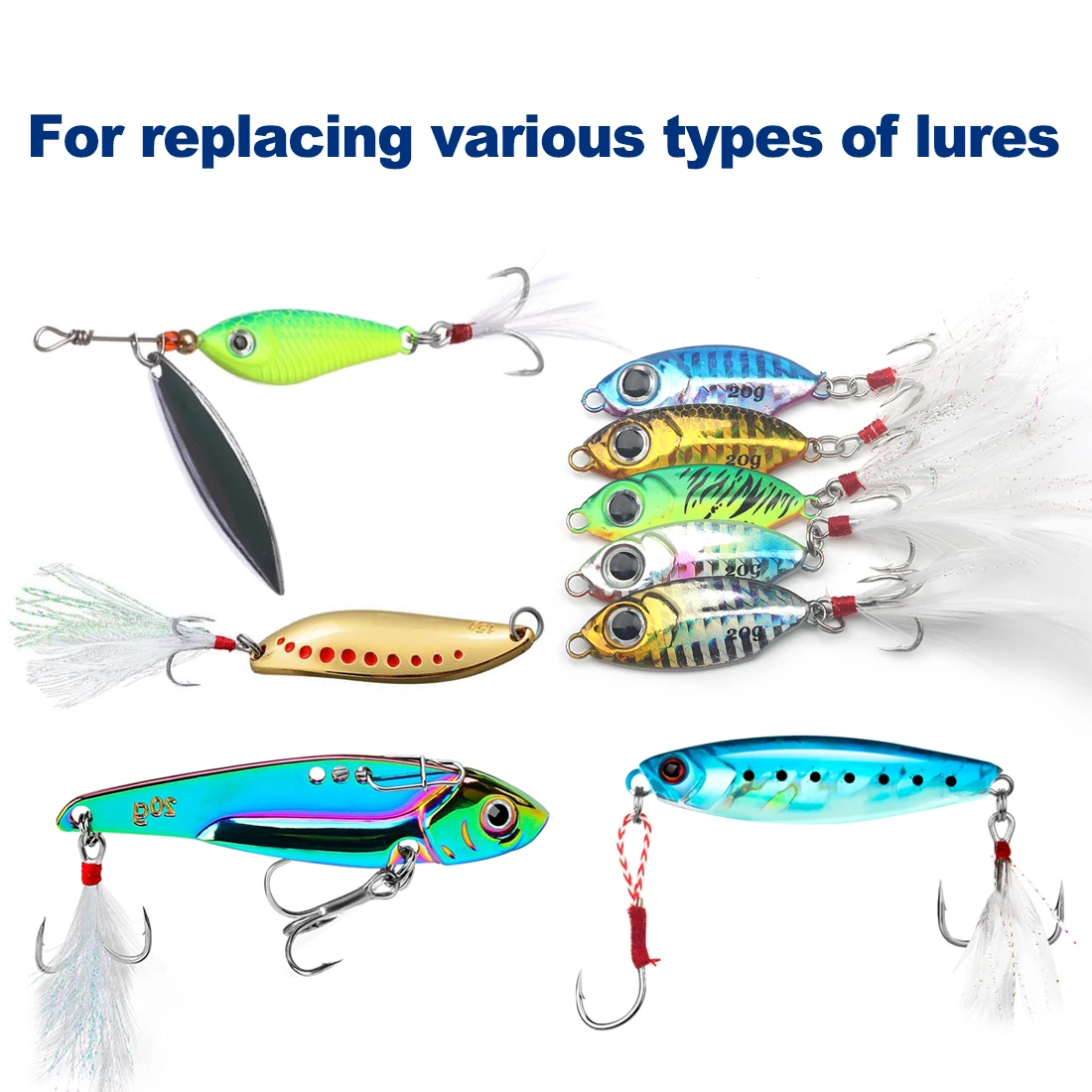 FishTrip Gancho Triple con Plumas – Anzuelo Agua Salada - imagen 3