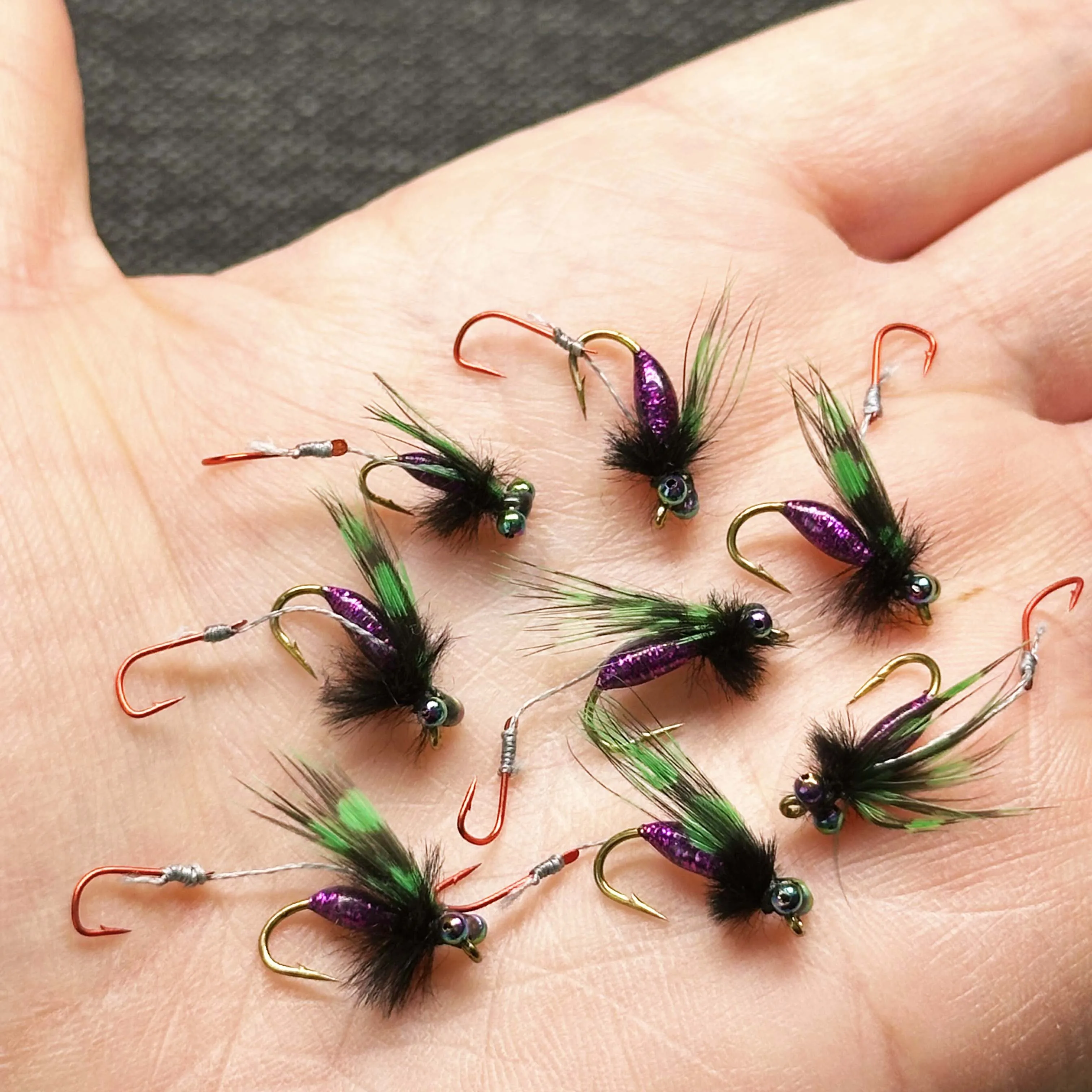 Moscas húmedas con anzuelo doble biónico para trucha y lubina - imagen 4