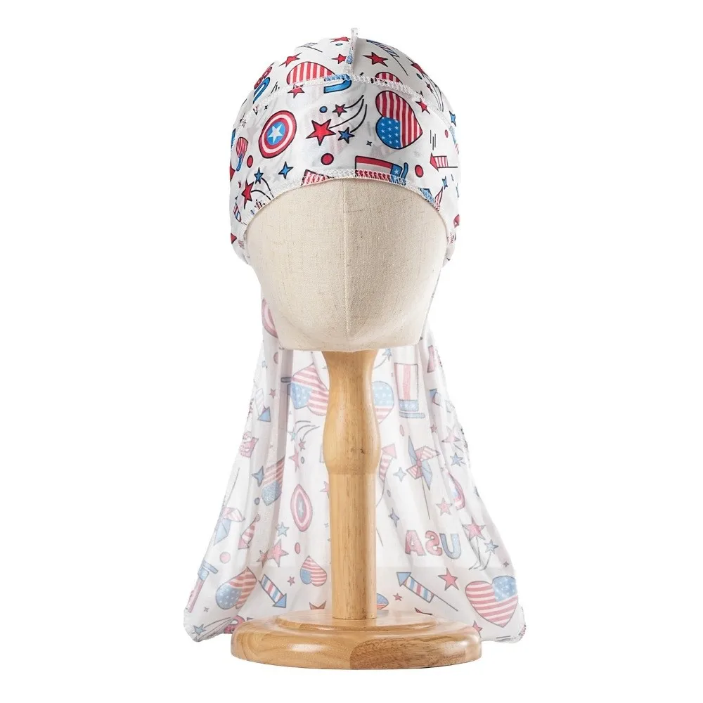 Hijab paisley pre-atado elástico de seda durag ajustable