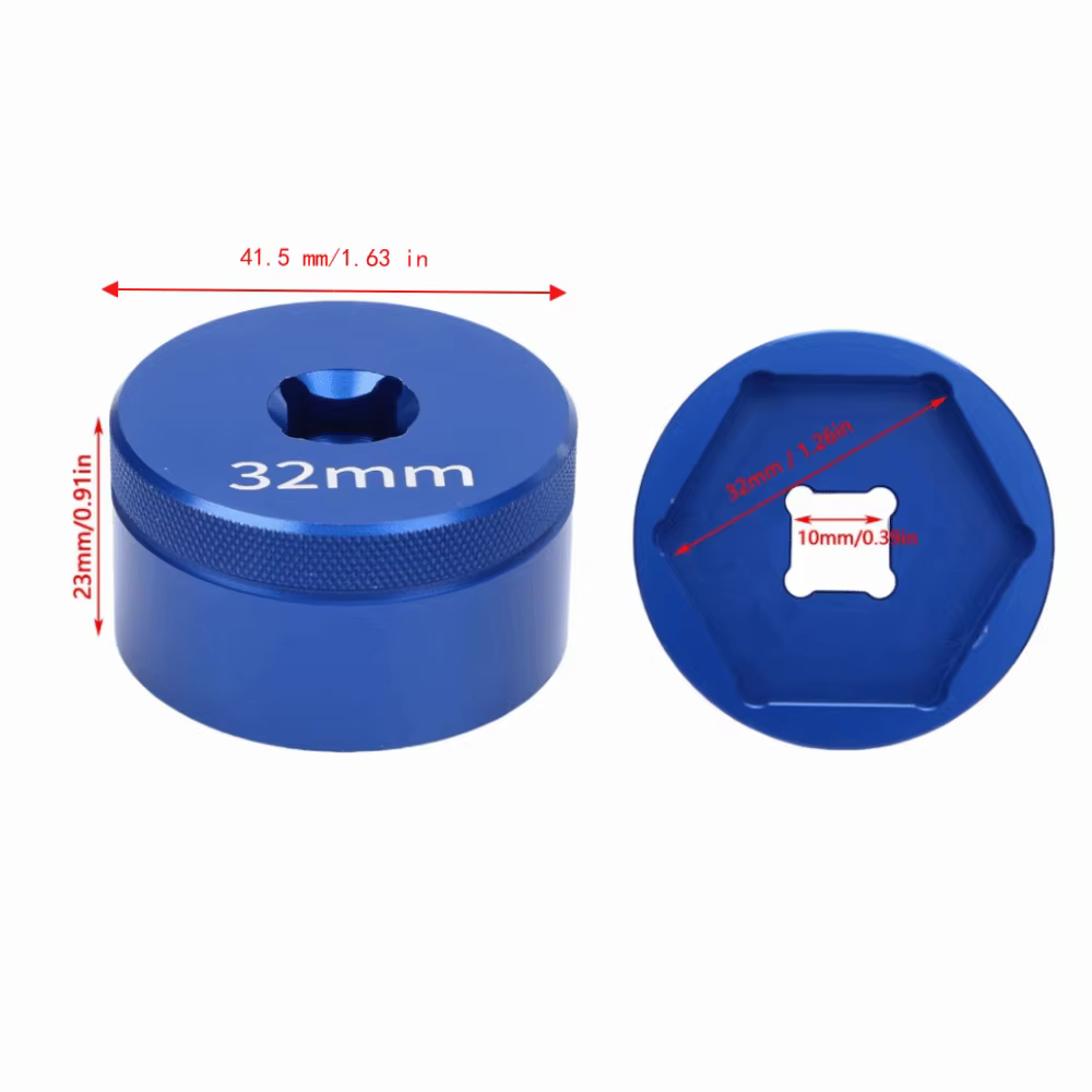 Herramienta de vaso para tapa de horquilla azul 32mm