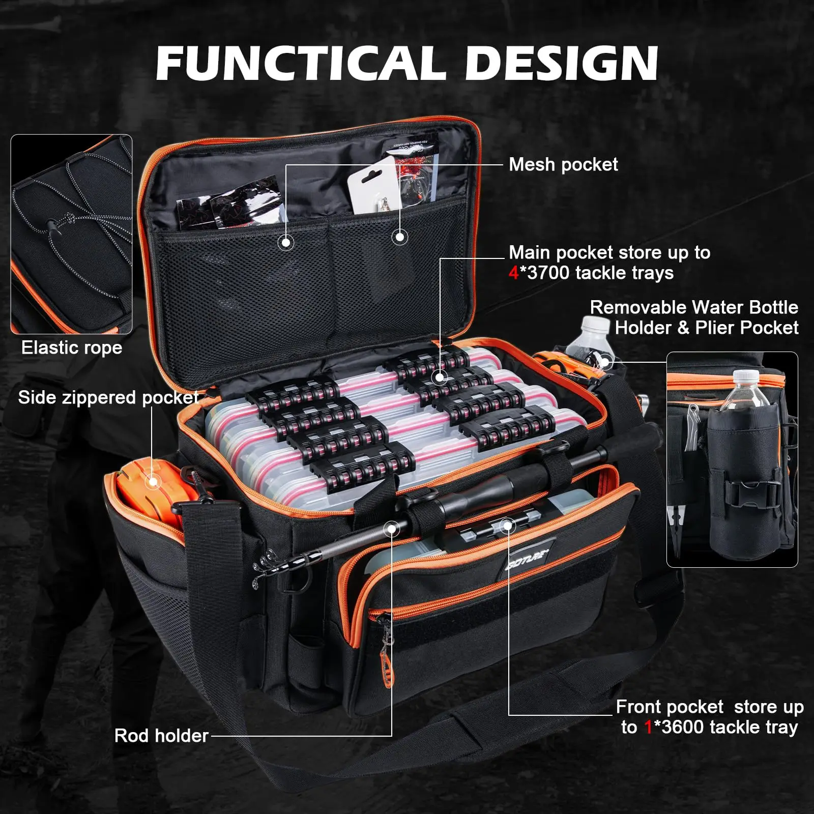 Caña telescópica de carbono Goture Travel Tackle – kit pesca - imagen 5