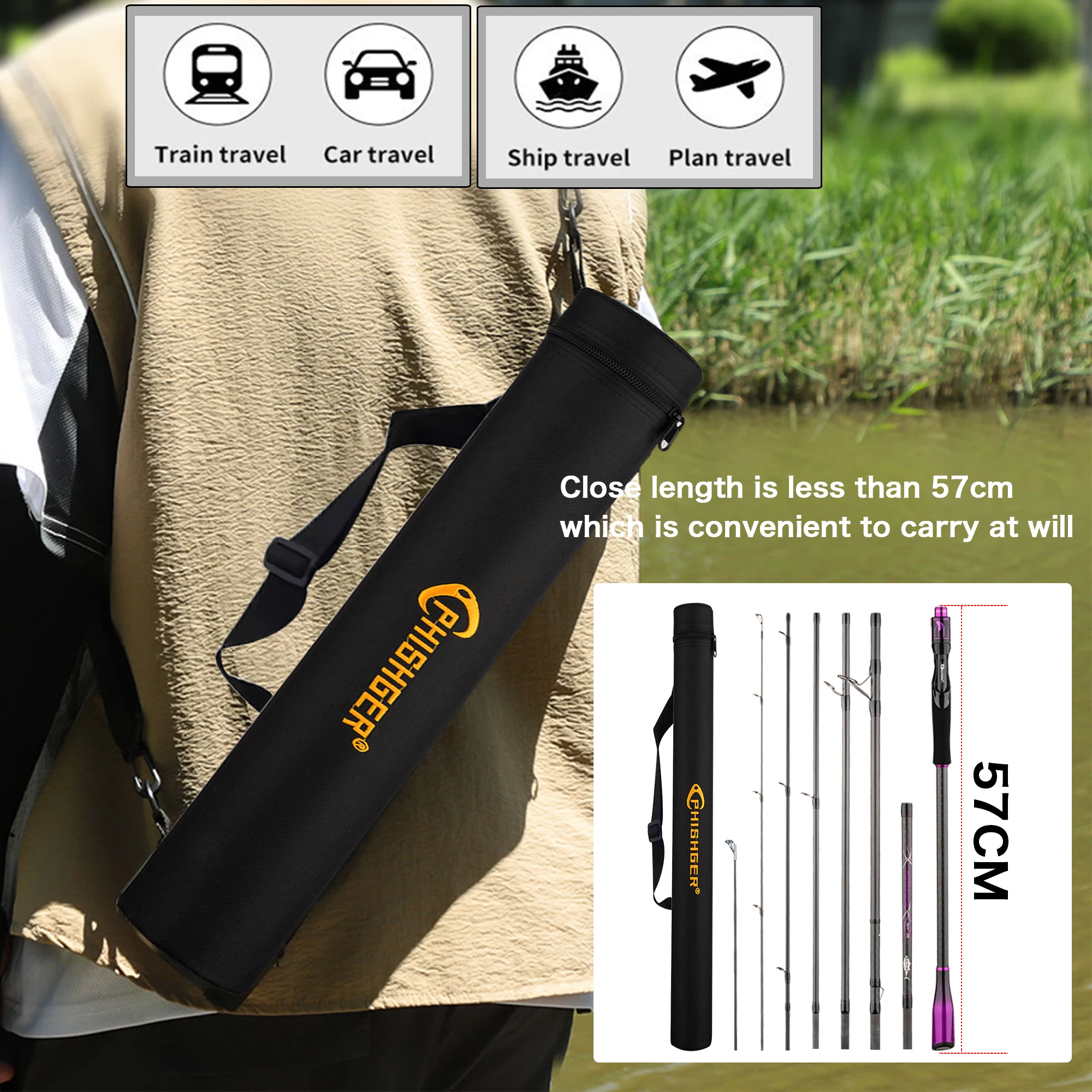 Caña de carbono BIUTIFU Traveller+ para baitcasting y spinning - imagen 2