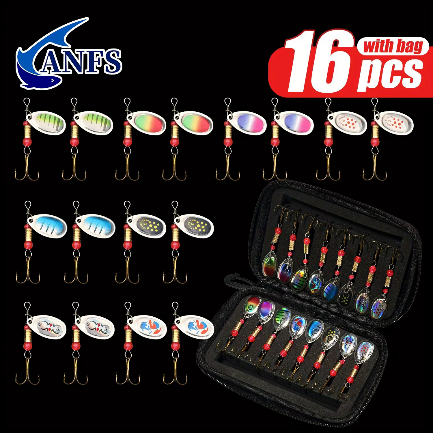 ANFS Hilanderos metálicos para trucha – Cucharas giratorias - imagen 3