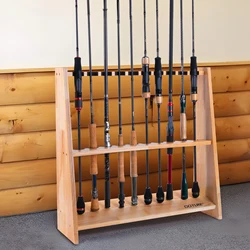 Goture Soporte de madera compacto para caña de pescar, montaje rápido