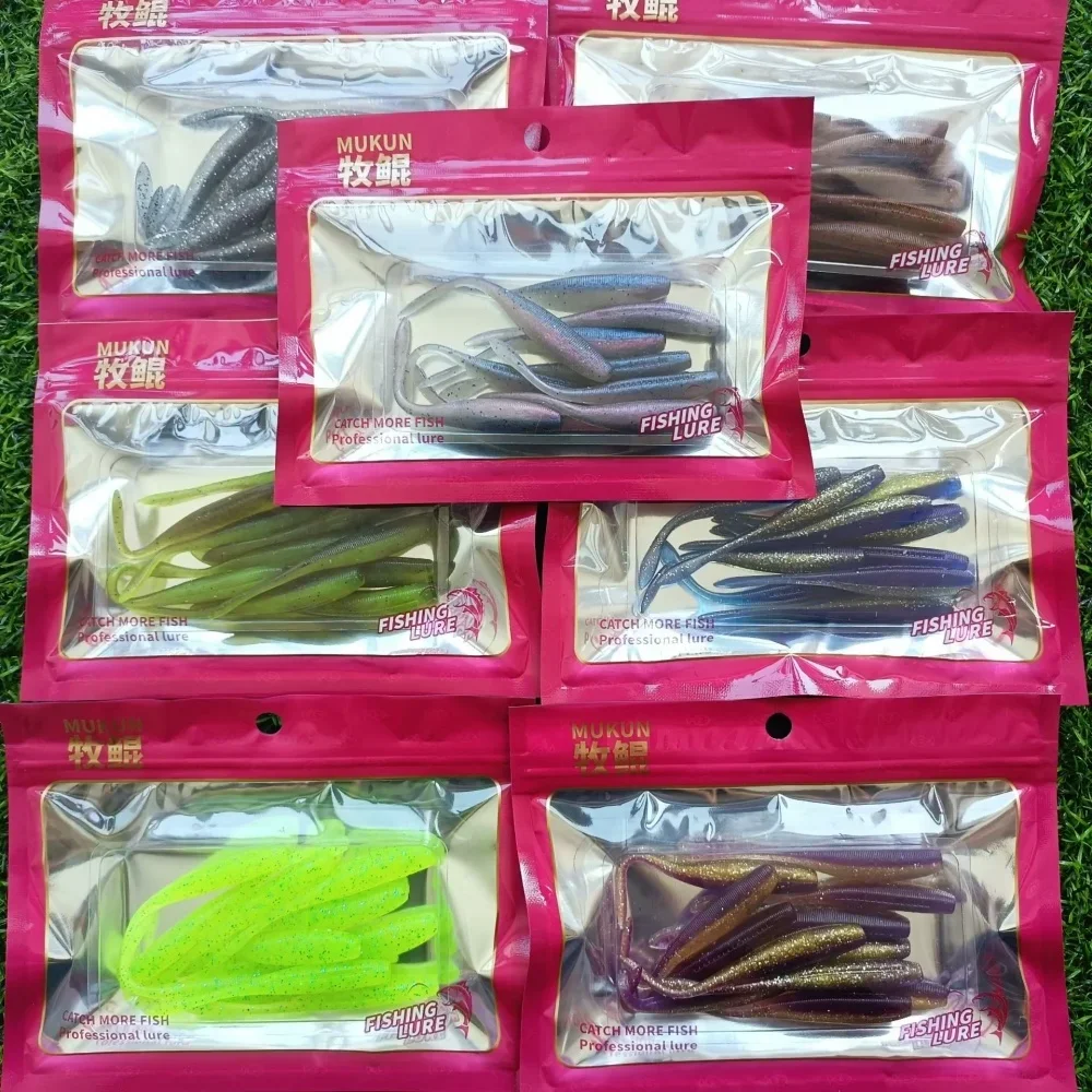 MUKUN Softbait de cola recta 75 mm – Señuelo de pesca salada - imagen 4