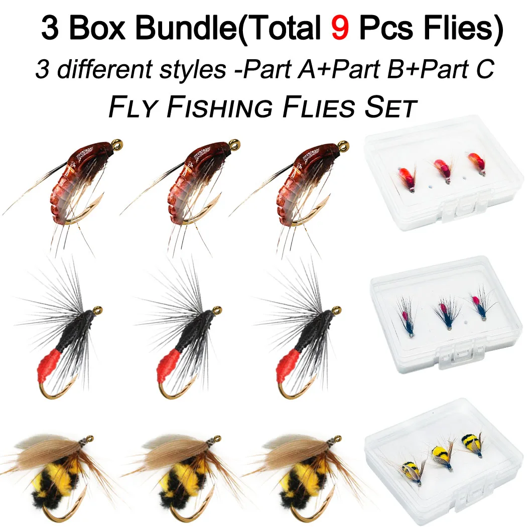 Moscas húmedas para pesca con mosca, trucha y carpa, ninfas