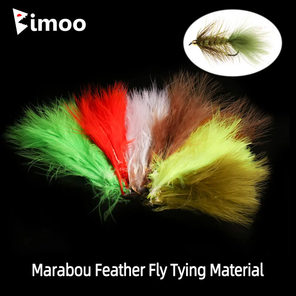 Plumas de marabú naturales para atar moscas Woolly Bugger y Leech
