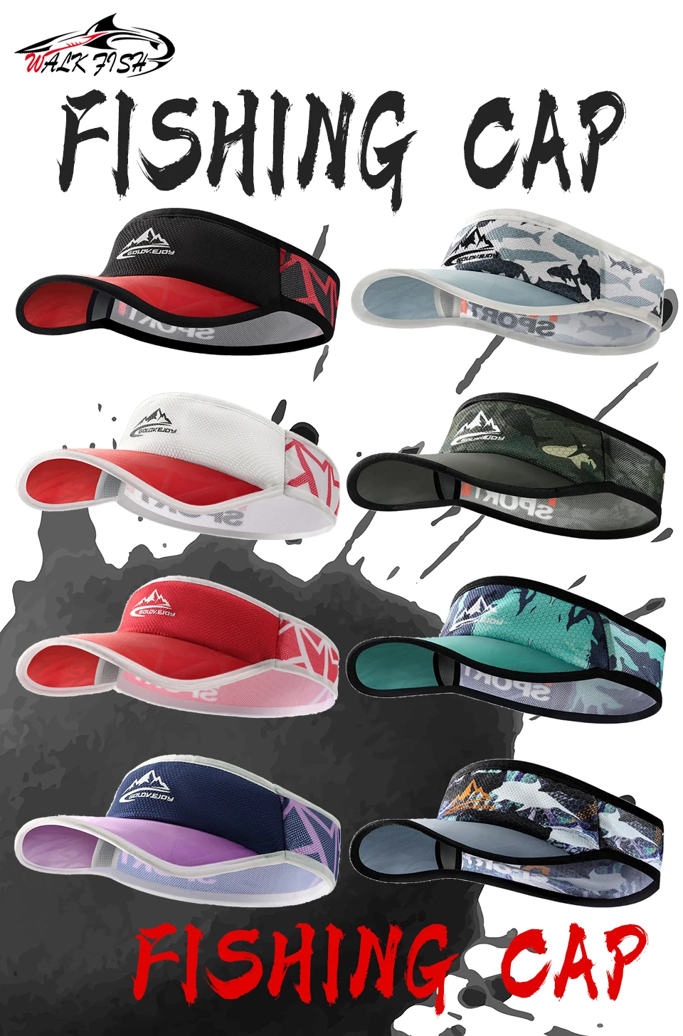 Gorra de pesca deportiva vista frontal