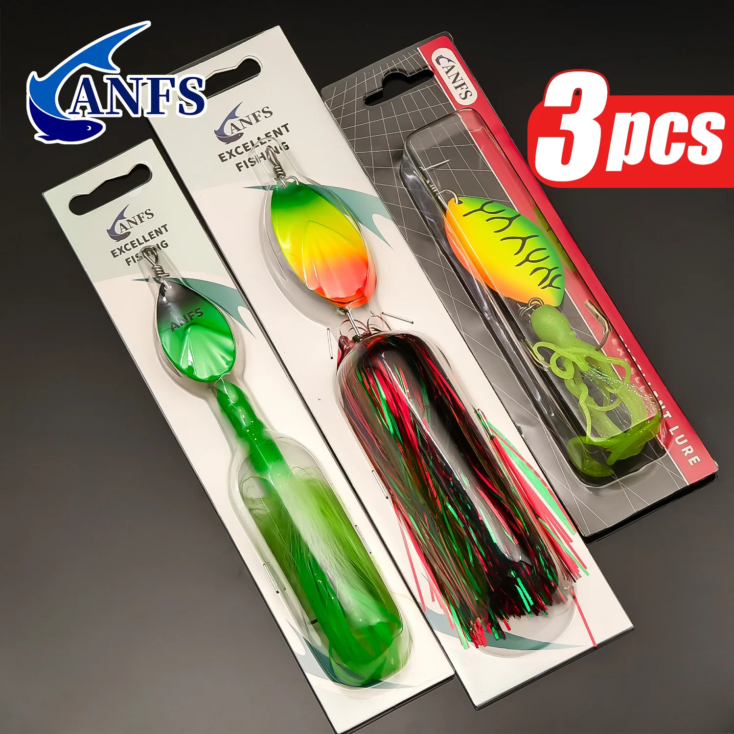 ANFS Spinner Bucktail de metal pesado – señuelo para peces grandes - imagen 2