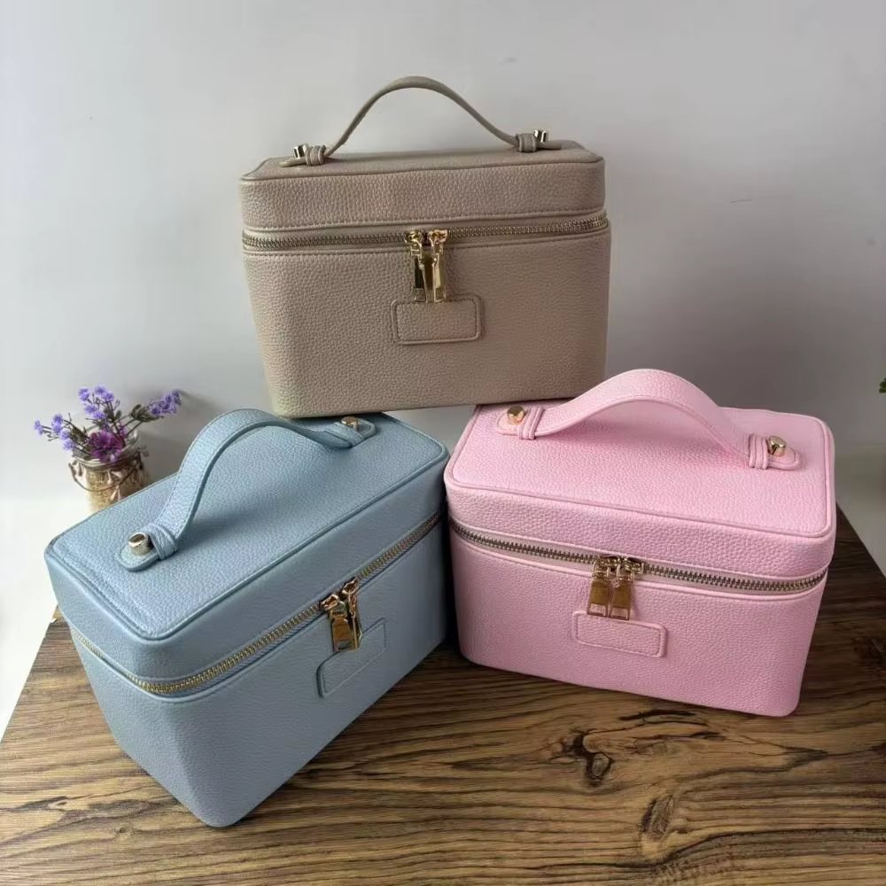 Bolsa de Maquillaje Cuadrada Gran Capacidad con Divisor Extraíble - imagen 3