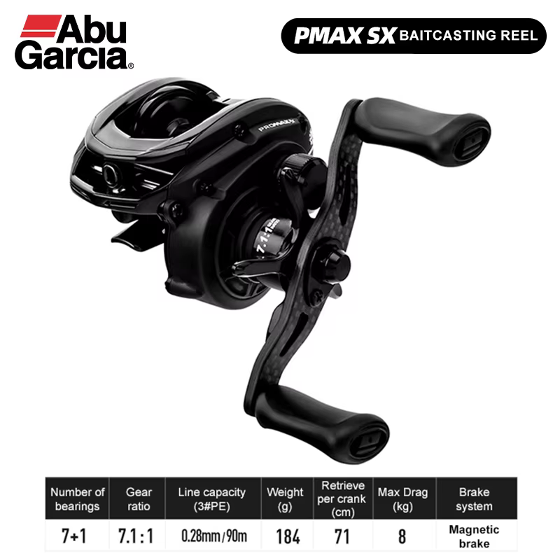 Abu Garcia PMAX SX carrete de cebo 7.1 freno magnético lubina y lucio