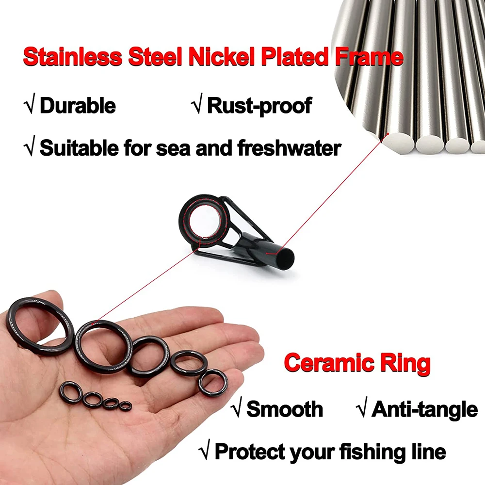 Anillos Guía Caña – Acero Inox y Cerámica Kit Reparación - imagen 4
