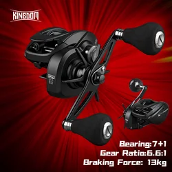 Carrete de Baitcasting Kingdom totalmente metálico, largo alcance