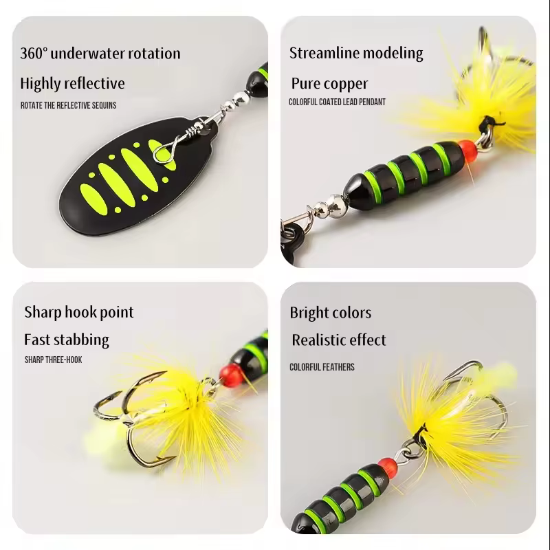 Señuelo giratorio spinner lubina trucha salmón con paleta - imagen 5